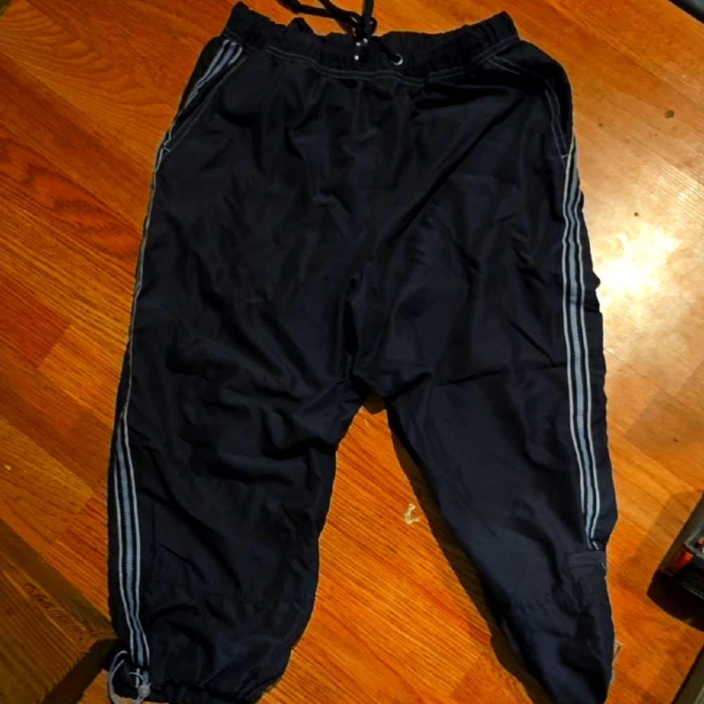 Navy Track Pants with Stripes